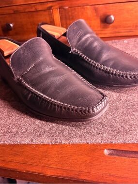 Ted Baker Black Leather Men's Slip-On Loafers